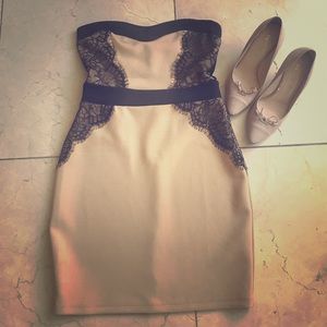 Sz Medium Nude Bodycon Dress